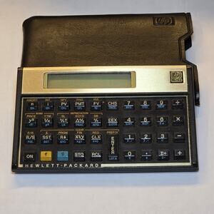 Hewlett Packard HP 12C Financial Vintage Calculator Original Faux Leather Case